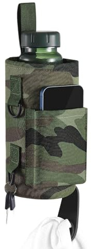 Kalttoy Fitness-Wasserflaschen-Tasche, 900D-Oxford-Gewebe, mit verstellbarem Riemen und mehreren Taschen, Tasche für Fitnessstudio, camouflage, Mass Beauty