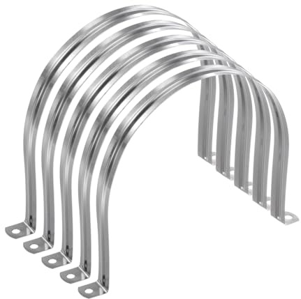 QUARKZMAN 5 Stück 160mm Rohrschellen, Kabelkanal Klemmen M160 U-Rohrschelle Edelstahl Starre U-förmige Halterung mit Zwei Löchern für Rohr Schlauch Draht Kabel Befestigung