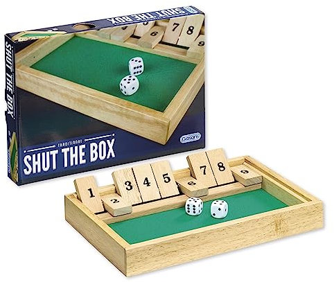 small foot Shut the Box aus Holz, Gesellschaftsspiel mit 2 Würfeln, Würfelspiel für Kinder ab 6 Jahren, 2116