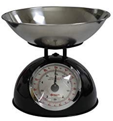 Dexam Báscula de cocina retro, color negro, 24,70 x 24,70 x 24,70 x 24,70 cm