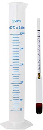 Homebrew Jungs Triple Maßstab Hydrometer Kit. Best für Bier, Cider. Leicht Messen spezifische erdanziehungskraft, Brix und mögliche Alkohol. Komplett mit Reagenzglas. Ein Muss für machen große Braut.