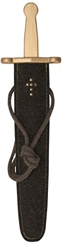 VAH - Stabiles Holz-Prunk-Schwert für den edlen Ritter - Holzschwert Länge 48cm mit unverwüstlicher Scheide aus Filz [Unbedenkliche Farben | Echtes Handwerk | Made in Germany]