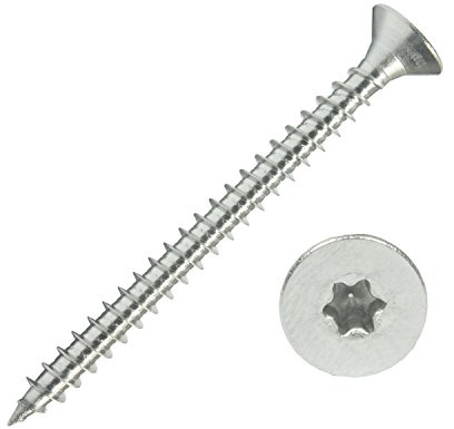 100 Spanplattenschrauben 6,0x70 Edelstahl A2 V2A VA Torx Vollgewinde Holz | Edelstahlschrauben Spanplattenschrauben mit Senkkopf, Holzschrauben, Holzbauschraube, Universalschrauben mit verstärktem Kopf