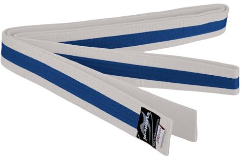 Ju-Sports Budogürtel - weiß/blau/weiß, Baumwolle I Kampfsport Gürtel Für Budo-Sportarten, Judo, Karate uvm. I Ca. 4 cm breiter Martial Arts Gürtel I 260 cm