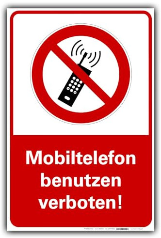 Mobiltelefon benutzen verboten Schild