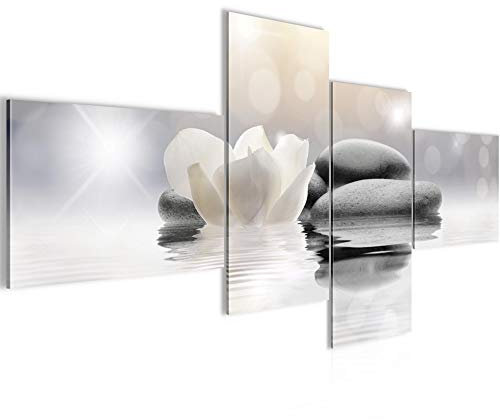 Runa Art Bild XXL 4 Teilig Blumen Tulpen 200 x 100 cm Kunstdruck auf Vlies Leinwand Wanddeko Wohnzimmer Schlafzimmer 506041a