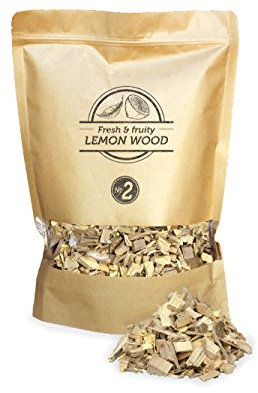 Smokey Olive Wood 1,7 l, trucioli di Legno di Limone per Barbecue e Fumo, Dimensioni 5 mm-1 cm