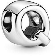 PANDORA Moments Buchstabe Q - wendbares Alphabet-Charm aus Sterling-Silber mit geprägten Herzen und Perlen an der Rückseite - kompatibel mit Armbändern Moments Kollektion