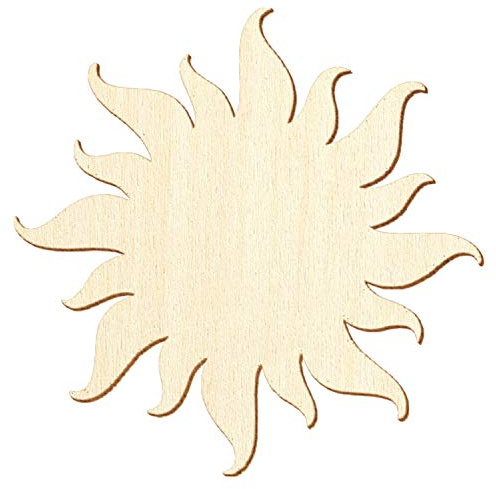 Holz Sonne - 3-50cm - Deko Basteln, Größe:10cm, Pack mit:25 Stück