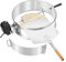 onlyfire Edelstahl PizzaRing Kit mit Drehspieß, Komplettpaket Pizzaofen Umbausatz (incl. Pizzastein, Pizza Schaufel) und Rotisserie Grillspieß für Weber 47 cm Kugelgrill und viele andere Modelle