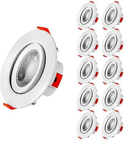 LampesEcoEnergie Lot de 10 Spot LED encastrable pour plafond 5W Blanc Neutre transformateur intégré