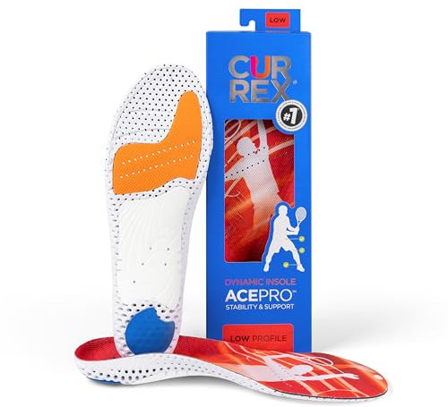 CURREX AcePro Einlegesohlen für Tennis- und Hallenschuhe - Optimal für Handball, Badminton und Volleyball (Low Profile) - EU 39,5-41,5 (M)