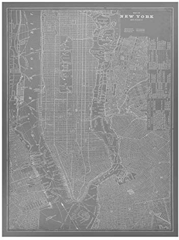 Bilderwelten Magnettafel - Vintage Stadtplan New York Manhattan - Memoboard 40 x 30cm