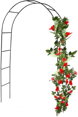 MCDSAJ Arche de jardin en métal noir avec cadre en acier, trois tailles peuvent être librement combinées pour plantes grimpantes, roses, intérieur/extérieur, idéale pour jardin, pelouse, terrasse,
