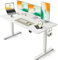 FEZIBO Schreibtisch Höhenverstellbar Elektrisch, 152 x 60 cm Stehschreibtisch mit Memory-Steuerung und Anti-Kollisions Technologie, Weiß Rahmen/Weiß Oberfläche