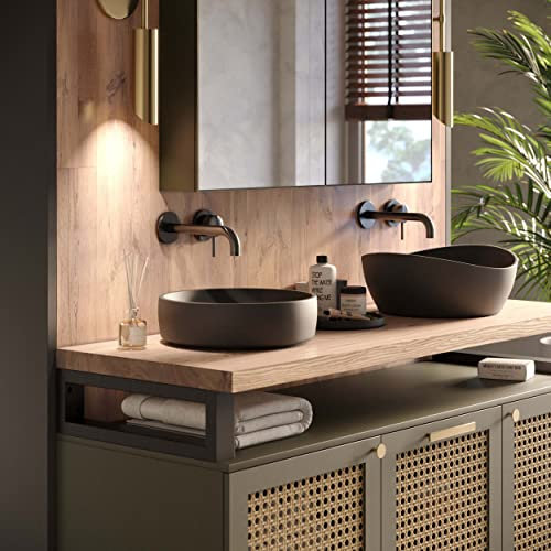 LAMO Manufaktur Waschtischplatte, Holzplatte Waschtisch, 80x45 cm (AxB), Natur, ohne Montageset, LWPG-01-A-002-BG