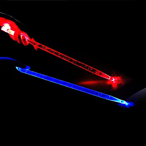 KPTKP Lumineux Baguettes de Batterie 5A Baguettes,Marteau de Tambour Lumineux Jazz,Baguettes Batterie LED Lumineuses,Baguettes Fluorescentes de Performance sur Scène-Red Blue||5A
