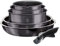 12 Pcs Colorful Space Saving Cookware Frying Pan Sauce Pan Casserole Pot Set Induction Lid Handles (Carbon Pro)