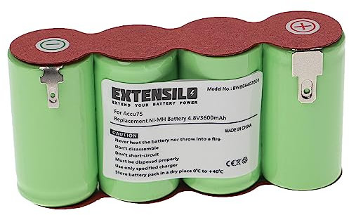 EXTENSILO Akku kompatibel mit Gardena Accu75 (8802-20) Heckenschere Strauchschere Rasenschere Gartenschere (3600mAh, 4,8V, NiMH)