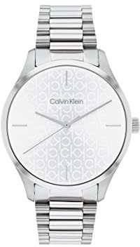 Calvin Klein Analog Quarzuhr Unisex mit Silbernes Edelstahlarmband - 25200168