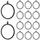 14Pcs Large Metal Curtain Rings 63mm/2.48in Inner Diameter with Eyelets, Shower Curtain Rings Hoops, Drape Sliding Eyelet Rings for Rod, Closed Drapery Rings, Curtains Clip Rings (Black)