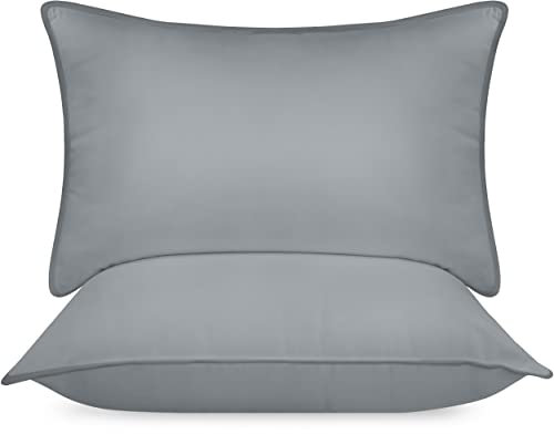 Utopia Bedding KopfKissen (2er Set), 50 x 70 cm Schlafkissen, Atmungsaktiv et Weich Kissen (Grau)