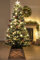 The Frosted LED Pine | Fibre Optic Christmas Tree | 5ft/150cm | Brown Wooden Tree Skirt | Pre-decorated | Christmas Tree World