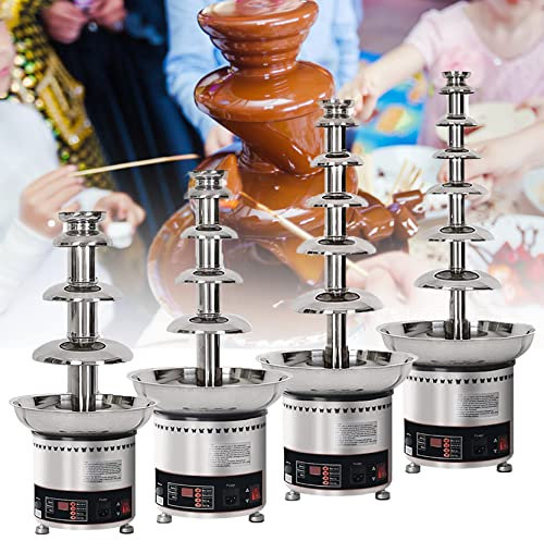 JINTAOMA Commercial Chocolate Fountain, Chocolate Fondue Set, 4/5/6/7 Tier Stainless Steel Fondue Heat & Motor Controls, for Party Wedding Buffet Equipment,7floors