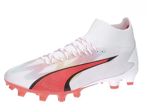 PUMA Herren Ultra Pro Fg/Ag Fußballschuh, Puma White PUMA Schwarze Feuer-Orchidee, 44.5 EU