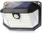 Luz Solar Exterior con Sensor de Movimiento IP65 Impermeable Focos LED Solares Luces Farolas Aplique Pared Potente 3 Modos Lampara Seguridad Iluminación para Jardin Terraza Pergolas Patio Negro