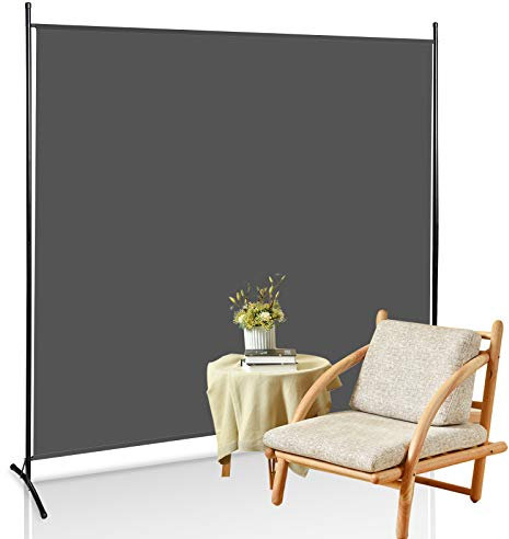 Joparri Paravent Raumteiler 180x180cm, Anthrazit Raumteiler Trennwand, verstellbar Wandschirme Stellwand Sichtschutz, Raumtrenner für Garten, Badmöbel, Büros