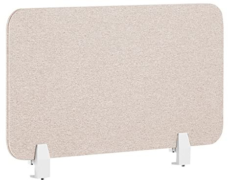 Beliani Séparateur de Bureau Beige Synthétique et Polyester 72 x 40 cm Ecran Visuel Wally