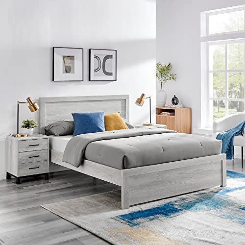 happybeds Static Bed, Rodley Grey Oak Wooden Bed, Double, King Size (King (U.K. Standard))
