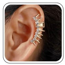 Inilbran Boho Spike Clip Manschettenohrringe Vintage Kristall Wrap Hoop Ohrringe Gold Niet Knorpel Ohrringe No Piercing Clip Ohrringe Schmuck Für Frauen Und Mädchen