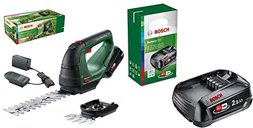 Bosch Home and Garden 0600857070 Bosch Cordless AdvancedShear 18V-10 & Home and Garden Battery Pack PBA 18V Black