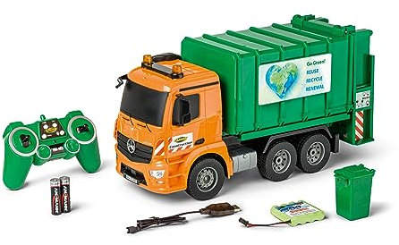 Carson 500907672 1:20 MB Arocs Müllwagen 100% RTR - 100% fahrfertig, Spielzeug LKW, Spielzeugauto, Ferngesteuerter Müllwagen, für Kinder ab 8 Jahren, Fahrzeit ca. 30 min, grün