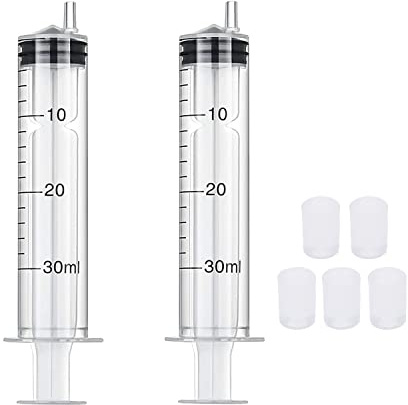 Lot de 2 seringues en plastique réutilisables de 30 ml avec 5 adaptateurs d'extraction pour transfert de parfums vers des bouteilles vides