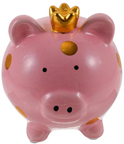 HOMSFOU Krone Sparschwein Spardose Süßer Spartopf Für Schweine Kleine Münzbox Neuartige Münzbank Tierische Sparschweine Bargeld-sparschwein Wahlurne Karikatur Container Kind Keramik