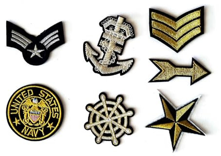 7 Stück Anker Patch Military Army Patch Sticker Steuerrad Iron On Aufbügler Aufnäher PA-138