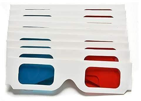 MANYUN 20 stücke Universal Anaglyph Karton Papier Rot Blau Cyan 3D Gläser Gläser for Film 3D Einweg Schnelle Papier