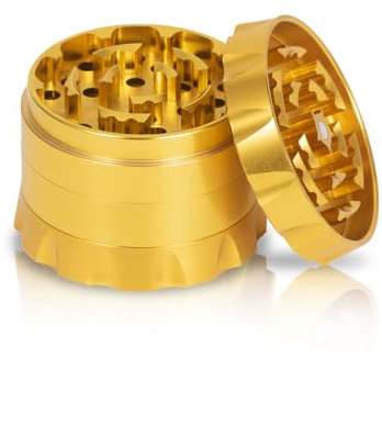 PPpanda Grinder,Macinacerbe,Grinder per erba secca portatile in lega di zinco metallo,Oro, 161223