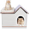 HEVOL Katzenhöhle, Katzenhaus, Faltbare Hundehöhle, Warm Hundehütte mit Abnehmbaren Plattform und Dach, Katzenhaus Outdoor, Wasserdicht Katzen Haus für Kätzchen Haustiere, Beige