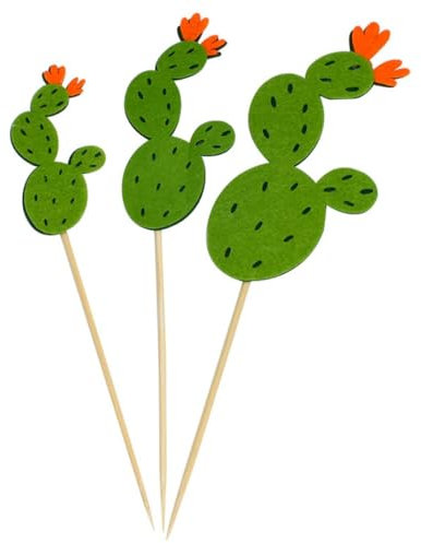 Lot de décorations de gâteau en feutre pour décoration de gâteau en forme de cactus mignon pour décoration d'anniversaire