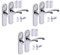 HANDLEZONE® 3 Sets Lobo Internal Door Handles on Backplate Lever Latch Packs with Ball Bearing Hinges - Polished Chrome