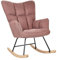 Schaukelsessel aus Stoff rosa gepolstert Schaukelstuhl modern gemütlich Oulu
