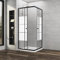 Duschkabine Milchglas Schwarz 100x100x185cm Schiebetür Duschkabine Eckeinstieg 6mm ESG Glas Duschabtrennung Duschwand, Montage auf Duschewanne oder Ebenerdig