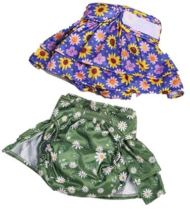 Moaobooh 2 Stück Wiederverwendbare Hundewindeln, hygienisch, waschbar, hochsaugfähig für Hündinnen (L)