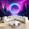 Fototapeten Digitale Kunst Geometrie Nordlichter Neonlichter 3D Wall Mural Wandtapete Rosa Lila Moderne Tapete Wohnzimmer Schlafzimm Wanddeko 400 x 280 cm Wohnzimmer Schlafzimmer Büro Wandgemälde