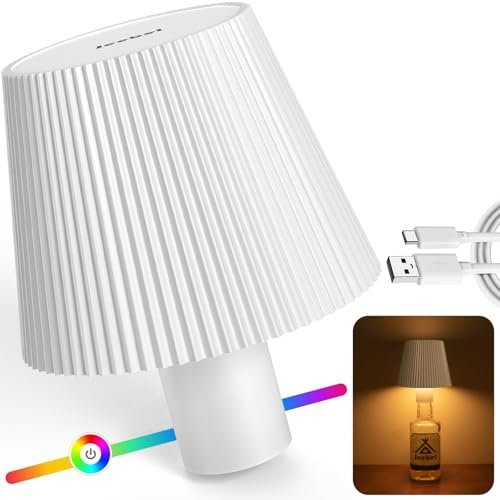 Jeebel Lampada per Bottiglia Senza Fili - LED RGB Lampada Tappo con Controllo Touch/Dimmerabile Infinito/ IP54/ 5 Modalità, Luce da Bottiglia Portatile in PVC per Indoor-Outdoor Soggiorno Campeggio