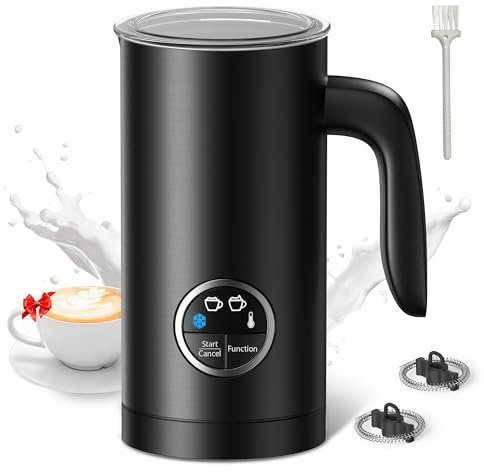 PARIS RHÔNE Milchaufschäumer, 300ml Elektrischer 4-in-1-Milchaufschäumer für Heißer und Kalter Milchschaum, Warme Milch